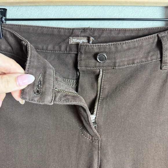 J. McLaughlin Women’s Brown Straight Leg Button Pull On Ankle Pants Size 10 - Picture 10 of 10
